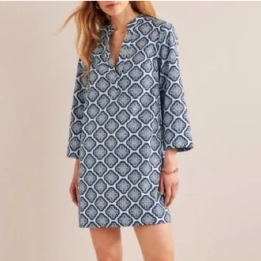 Boden Notch Neck Mini Shift Dress, Size 4